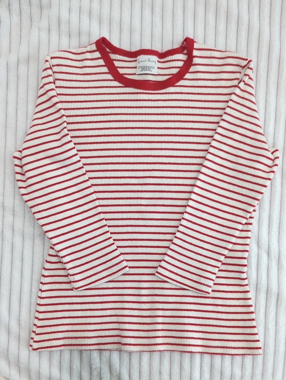 French Laundry Red & White Striped Long-Sleeve Tee